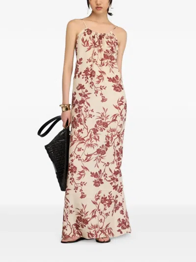 Semicouture Emmy Floral-print Halterneck Dress In Multi