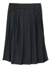Semicouture Estella Pleated Midi Skirt In Blue