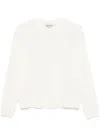 SEMICOUTURE SEMICOUTURE EUSTACHIA WHITE VIRGIN WOOL CREWNECK SWEATER