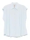 Semicouture Semi Couture Short-sleeve Shirt With Soft Pleating Details
