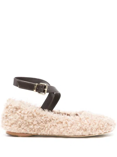 SEMICOUTURE FAUX-FUR BALLET FLATS