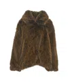 Semicouture Faux Fur Coat In Brown