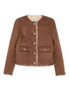 Semicouture Nora Button Pocket Jacket In Brown