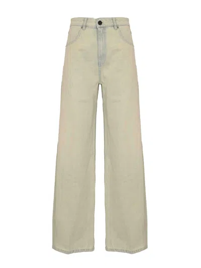 Semicouture Fernana Wide-leg Jeans In Light Denim In Neutral