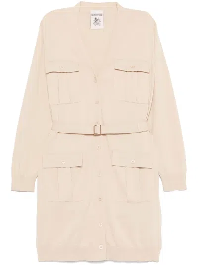 Semicouture Fine-knit Cardi-coat In Neutrals