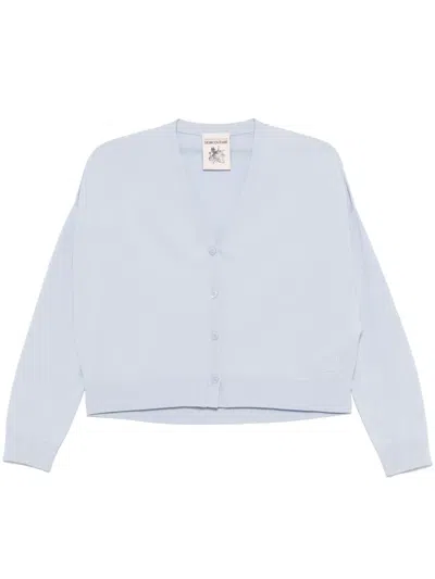 Semicouture Fine-knit Cardigan In Blue