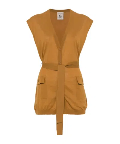 Semicouture Fine-knit Jacket In 褐色
