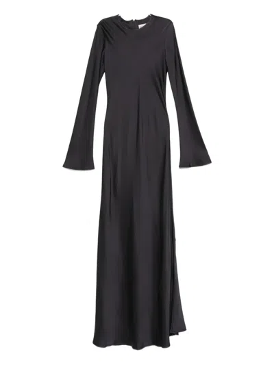 Semicouture Flared Maxi Dress In Black