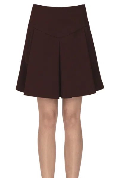Semicouture Flared Skirt In Burnt Sienna