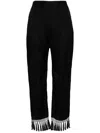 Semicouture Floral-embroidered Straight Trousers In Black