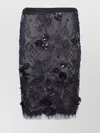 Semicouture Floral Lace Skirt Scalloped Hem