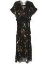 Semicouture Floral Maxi Dress In Black