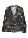 Semicouture Floral-pattern Top In Black