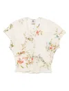 Semicouture Multicolor Top With V Neck And All-over Floral Print In Neutrals