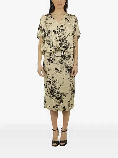 Semicouture Floral-print Midi Dress In Multi