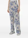 Semicouture Floral-print Trousers In Blue