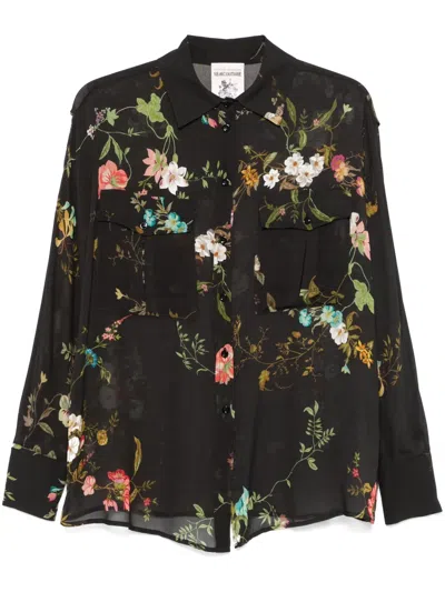 Semicouture Floral Shirt In Black