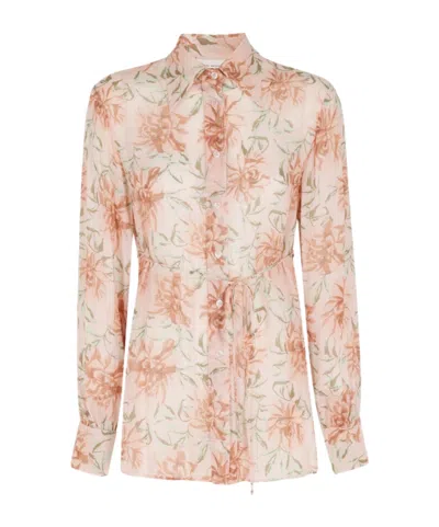 Semicouture Floral Tie-waist Shirt In Multi