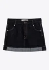 Semicouture Floriane Miniskirt In Dark Denim In Blue