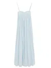 Semicouture Semi Couture Flowing Maxi Dress With Fitted Bodice And Spaghetti Straps