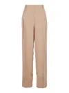 SEMICOUTURE PINK WIDE LEG TROUSERS WITH BAROQUE PRINT IN VISCOSE WOMAN