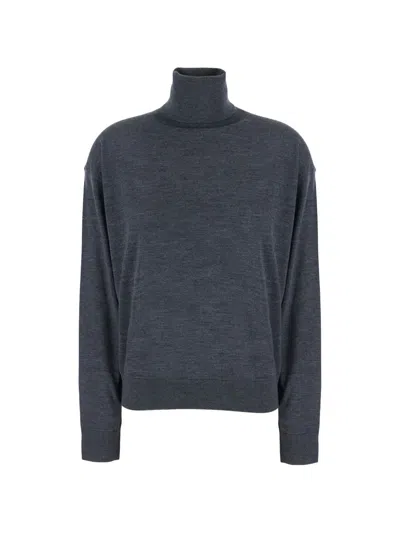 Semicouture Roll-neck Wool Sweater In Multi