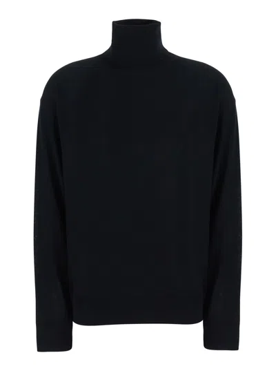 Semicouture Freda Virgin Wool V-neck Sweater For Women In Black
