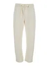 Semicouture Elastic Waist Casual Pants In White