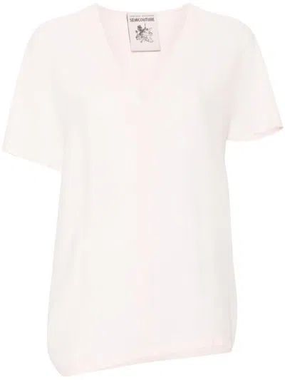 Semicouture Short-sleeve Blouse In Pink