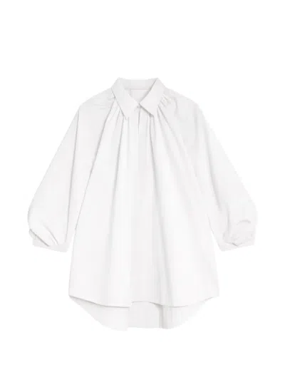 Semicouture Gathered-collar Shirt In White