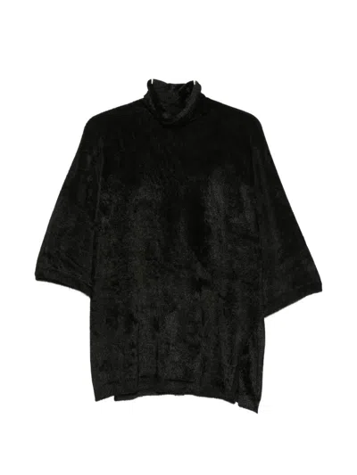 Semicouture Genesis Turtleneck Sweater Long Sleeve Relaxed In Black