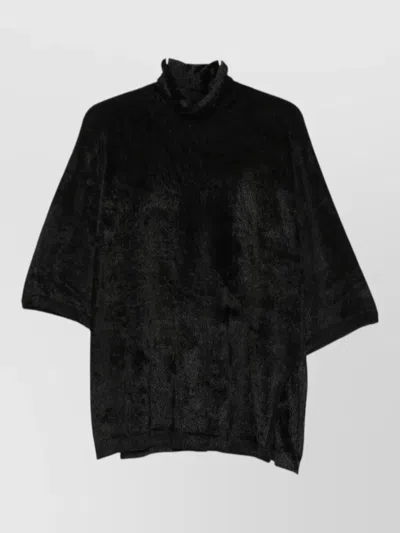 Semicouture Genesis Turtleneck Sweater Long Sleeve Relaxed In Black