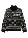 Semicouture Geometric Patterned Sweater In Brown