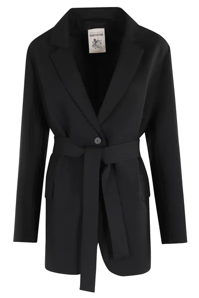 Semicouture Single Breasted Casual Jacket In Black