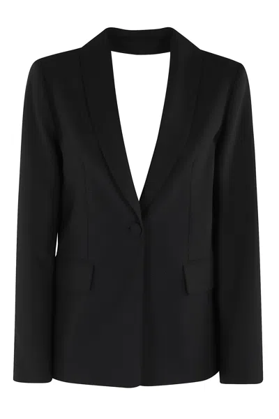 Semicouture Long-sleeved Openwork Jacket In Black