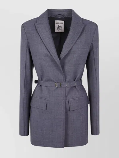SEMICOUTURE "GIANNI" BELTED WAIST JACKET WITH FLAP POCKETS