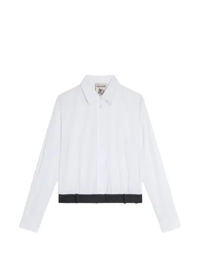 Semicouture Gilberta Cropped Contrast-hem Shirt In White