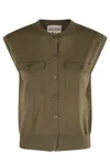 Semicouture Semi Couture Brigida Sleeveless Gilet With Flap Pockets In Gray