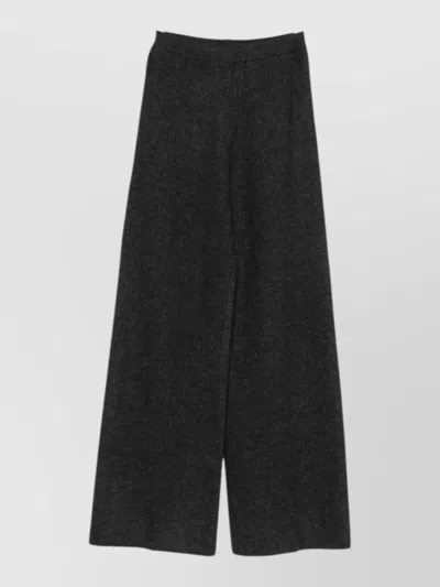 Semicouture Grace Wool High Waist Lounge Trousers In Black