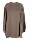 Semicouture Grey Crewneck Dress With Rear Concealed Zip Closure In Viscose Blend Woman In Green