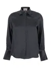 Semicouture Grey Shirt With Classic Collar In Silk Woman In Gray