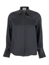 Semicouture Grey Shirt With Classic Collar In Silk Woman In Gray