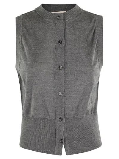 Semicouture Grey Wool Waistcoat