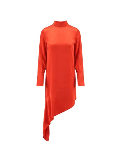 Semicouture Gwenda Asymmetric-hem Dress In Red