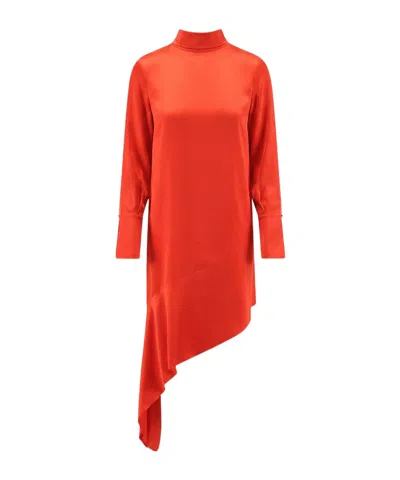 Semicouture Gwenda Asymmetric-hem Dress In Red