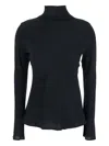 Semicouture Crepe De Chine High Neck Blouse In Black