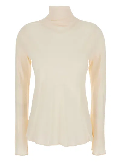 SEMICOUTURE HIGH-NECK CREPE BLOUSE