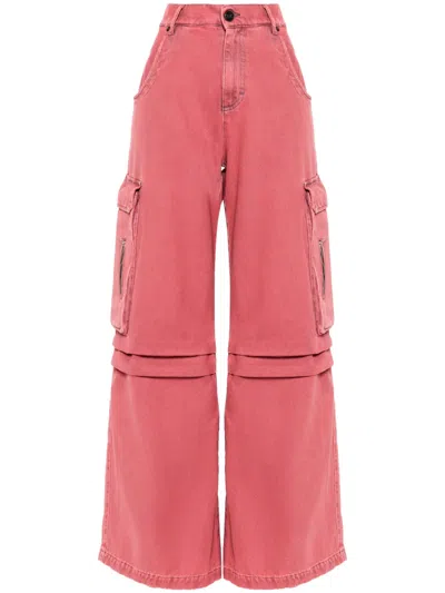 Semicouture High-rise Cargo Jeans In Pink