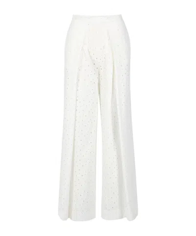 Semicouture High Waist Casual Pants In White
