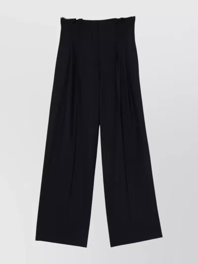 SEMICOUTURE HIGH WAIST WIDE LEG WOOL BLEND TROUSERS